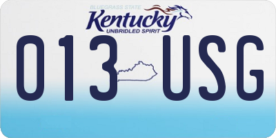 KY license plate 013USG