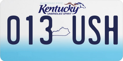 KY license plate 013USH