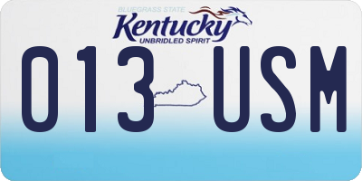 KY license plate 013USM