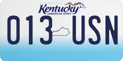 KY license plate 013USN