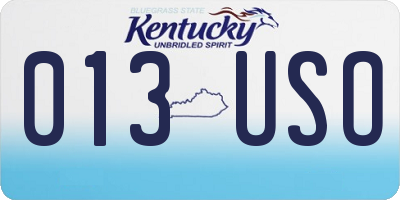 KY license plate 013USO