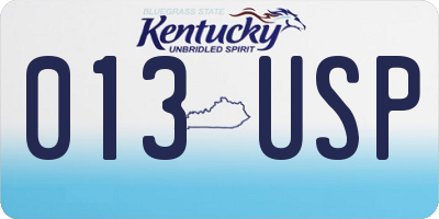 KY license plate 013USP