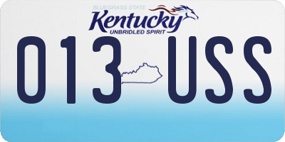 KY license plate 013USS