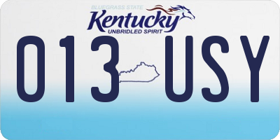 KY license plate 013USY