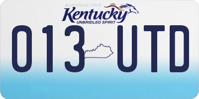 KY license plate 013UTD