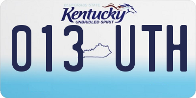 KY license plate 013UTH