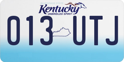 KY license plate 013UTJ