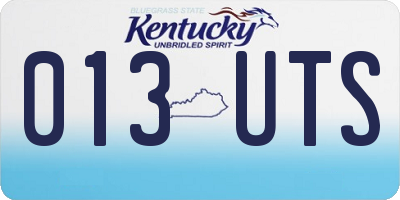 KY license plate 013UTS