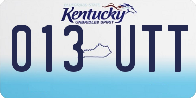 KY license plate 013UTT
