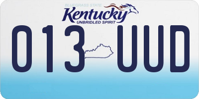 KY license plate 013UUD