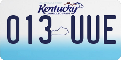 KY license plate 013UUE