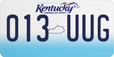 KY license plate 013UUG