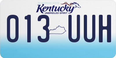KY license plate 013UUH