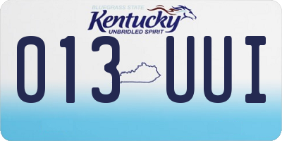 KY license plate 013UUI