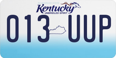 KY license plate 013UUP
