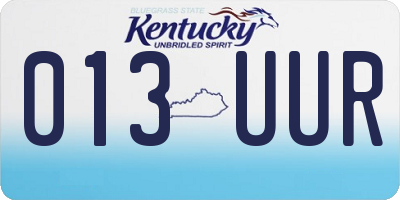 KY license plate 013UUR