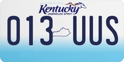 KY license plate 013UUS