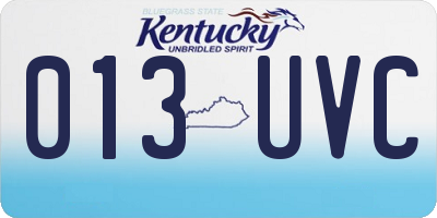 KY license plate 013UVC