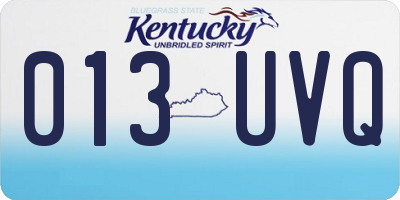 KY license plate 013UVQ