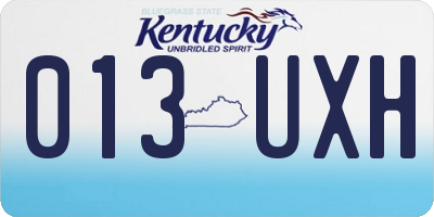 KY license plate 013UXH