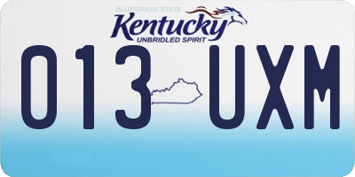 KY license plate 013UXM