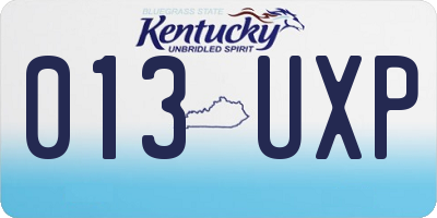 KY license plate 013UXP