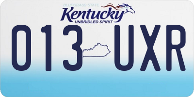 KY license plate 013UXR