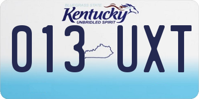 KY license plate 013UXT