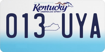 KY license plate 013UYA