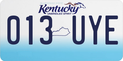 KY license plate 013UYE
