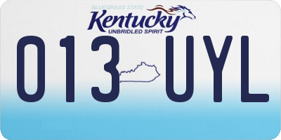 KY license plate 013UYL