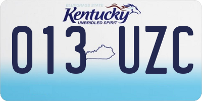 KY license plate 013UZC