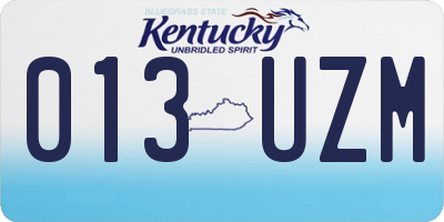 KY license plate 013UZM