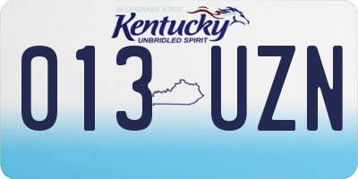 KY license plate 013UZN