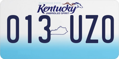 KY license plate 013UZO