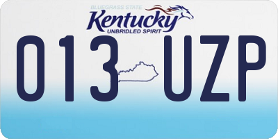 KY license plate 013UZP