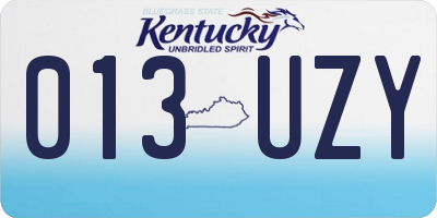 KY license plate 013UZY