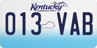 KY license plate 013VAB