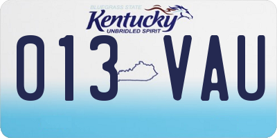KY license plate 013VAU