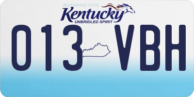 KY license plate 013VBH