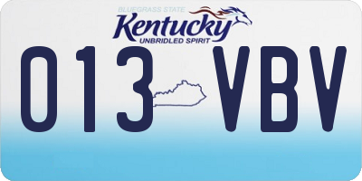 KY license plate 013VBV
