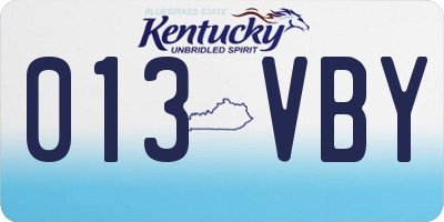 KY license plate 013VBY