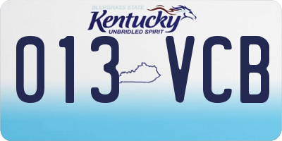 KY license plate 013VCB
