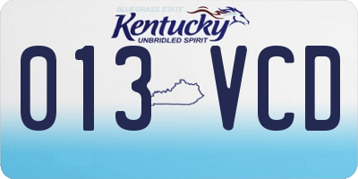 KY license plate 013VCD