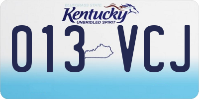 KY license plate 013VCJ