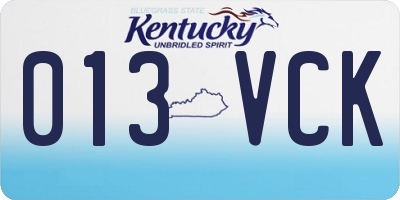 KY license plate 013VCK