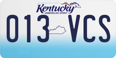KY license plate 013VCS