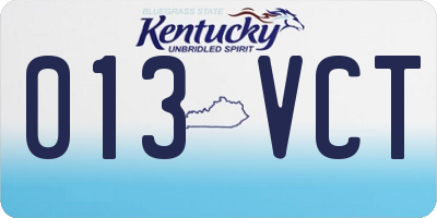 KY license plate 013VCT