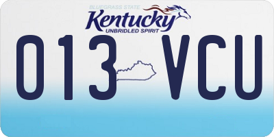 KY license plate 013VCU