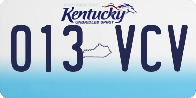 KY license plate 013VCV
